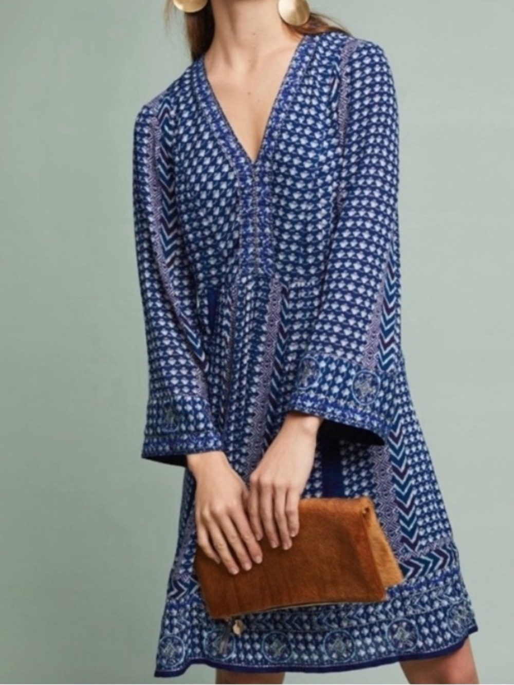 anthropologie akemi and kin rozalin embroidered dress size small